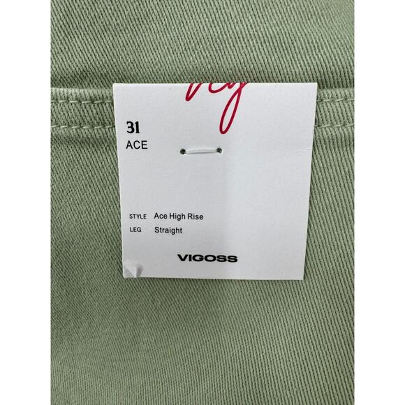 Vigoss Ace Womens Flat Front Denim High Rise Straight Jeans Button Size 31 NWT - Picture 4 of 5